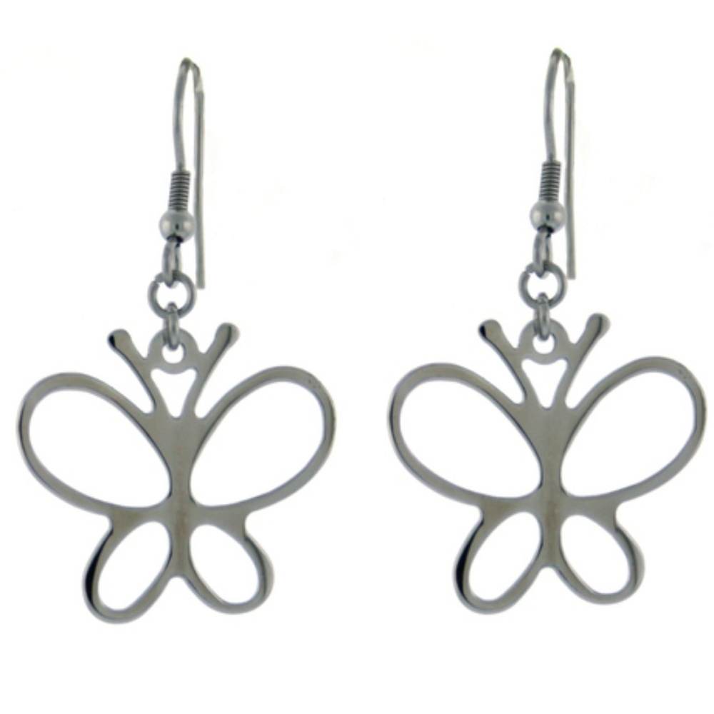 Stainless steel butterfly earings